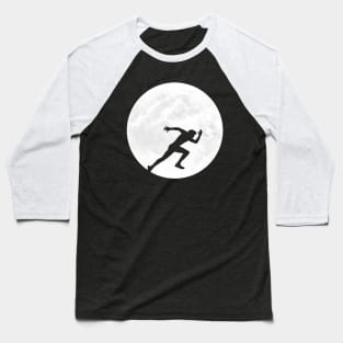 Runner Silhouette in Full Moon Baseball T-Shirt